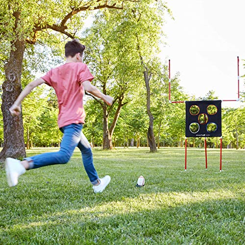Powerfly Kids Football Toss Game - 2-in-1 Football Target Net & Field Goal Post - Outdoor or Indoor Throwing Practice - Best Sports Toys for Boys 2019