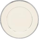 Lenox Solitaire Salad Plate, ivory/platinum,White