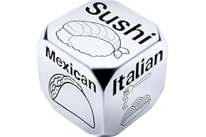 Allpeak Stocking Stuffers for Men Women Adults Teens Him Her, Fun Girlfriend Boyfriend Wife Husband Coworker Christmas White Elephant Gifts, Couple Anniversary Date Night - Role Playing Dice - Silver