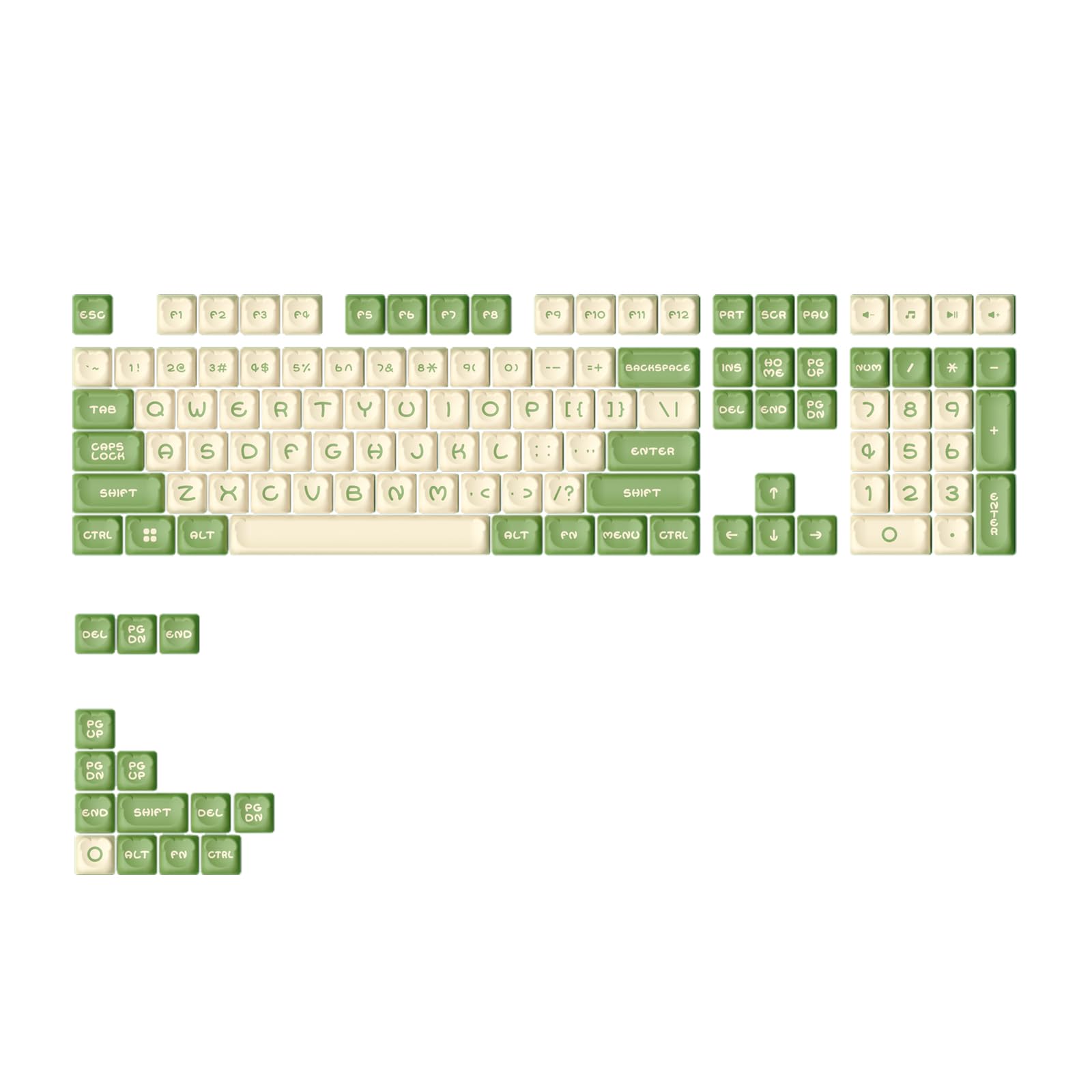Akko Keycaps Set, Matcha Bear OEM Profile 122-Key