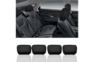 AUKEPO 4PCS Car Headrest Covers, Soft Breathable Car Seat Head Rest Protector, Automotive Accessories for Van, SUV, Truck, All Car Models
