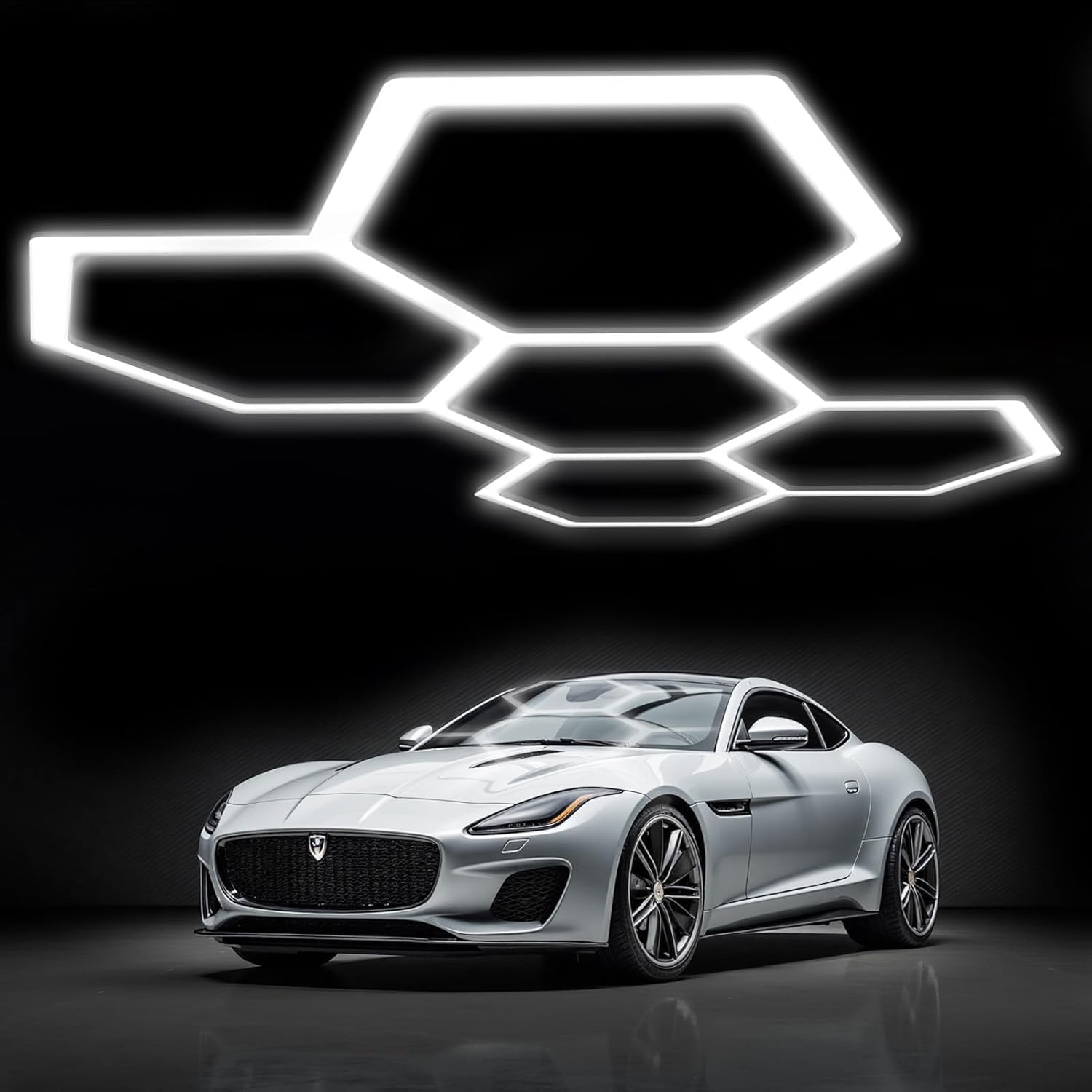 Photo 1 of Sylsmart Hexagon Garage Lights, 26400LM Super Bright 5 Hex Led Honeycomb Light, Easy Install Octagon Lights Ceiling for Car Detailing Shop Workshop Warehouse Basement