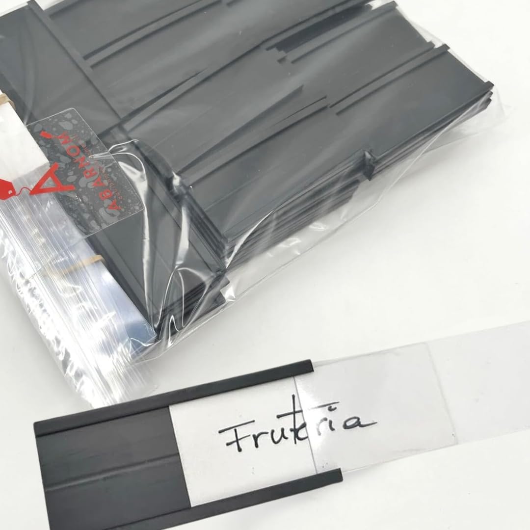 Pack of 100 Magnetic Label Holders 30mm High and 70mm Long Shelf Price Holder with Magnet, Magnetic Shelf Brackets, Price Signs