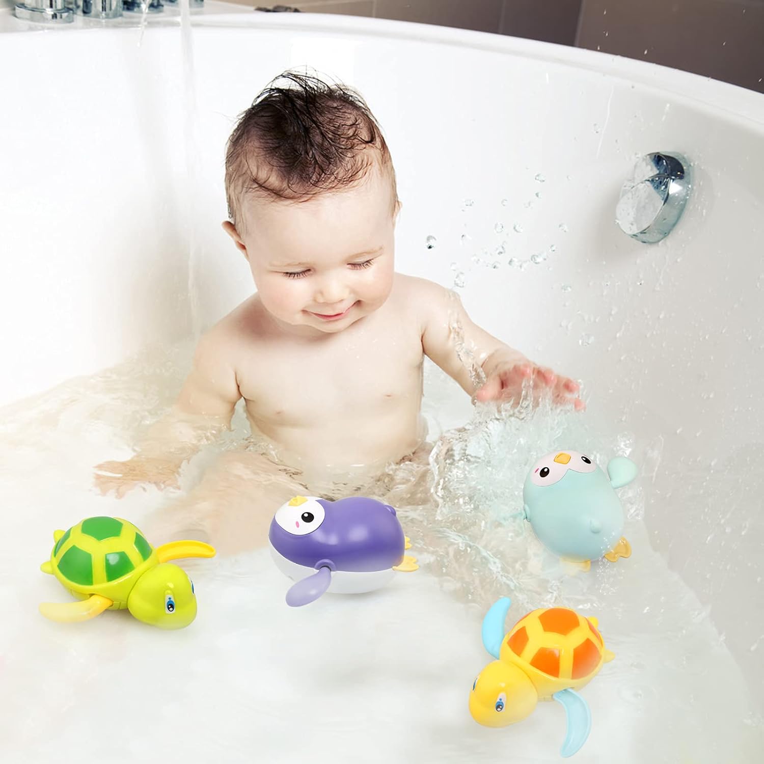 Jouets De Douche Pour Garcon Fille 4 Pieces Animaux Jouets Flottants Jeux De Bain Pour Bebe Enfant 1 2 3 4 Ans Jeu Deau Jouet De Piscine Bellestyle Jouet De Bain Bebe