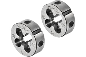 CoCud Round Thread Repair Die, M10x1.25 Die 30mm OD, Alloy Tool Steel Left Hand Cylindrical Pipe Threading Tool with 4 Chip H