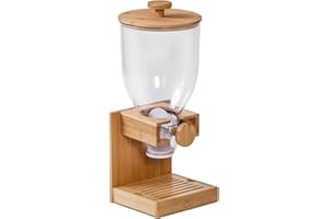 Honey-Can-Do Bamboo Cereal Dispenser, Food Storage Container for Pantry, Kitchen Counter, Organization and Storage KCH-09867 