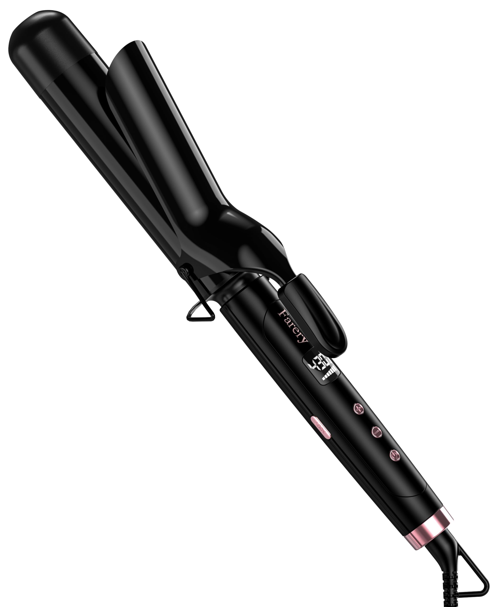 Photo 1 of Farery 1.5 inch Curling Iron For Long Hair, Lightweight Long Barrel Curling Iron 1 1/2 Inch, Ceramic Curling Wand Infused Argan Oil & Keratin for Bouncy Curls, 9 Temp Digital Display & Lock Key, Glove