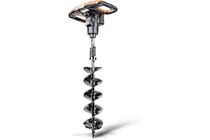 SuperHandy Earth Auger Power Head w/Steel 6"x30" Bit Ultra Duty Eco-Friendly Electric Cordless Lithium-Ion Battery & Charger 