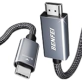 BENFEI USB C to HDMI 10 Feet Cable [4K@60Hz, Aluminum Shell, Nylon Braided], Thunderbolt 3/4 Compatible with iPhone 15 Pro/Ma