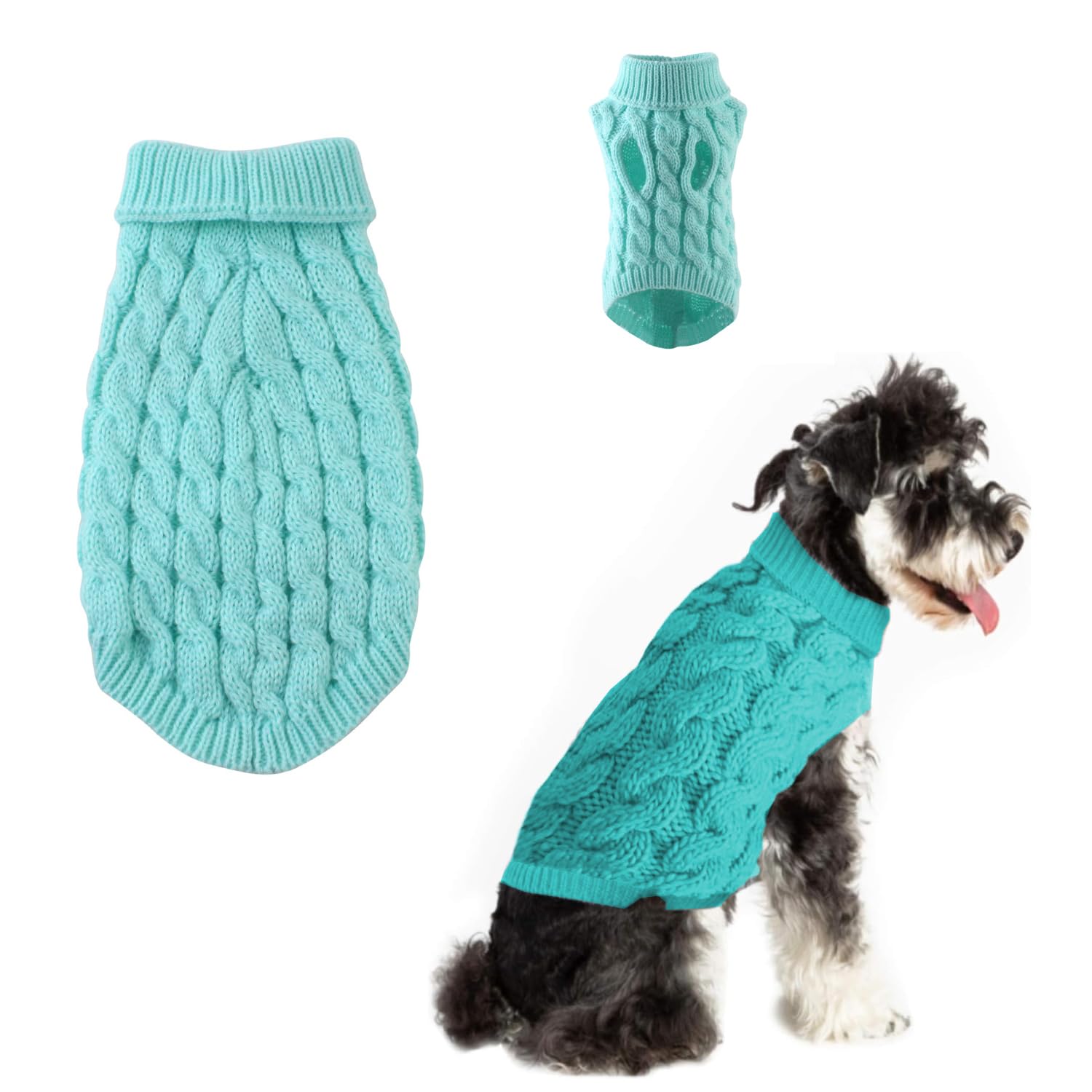 Norhogo Winter Pet Clothing Dog Sweater Jumper Clothing, Dog Sweater Vest Pet Soft Comfortable Turtleneck Knitted Puppy Clothes, for Small Medium Large Dog Puppy Cat (XL, Blue)