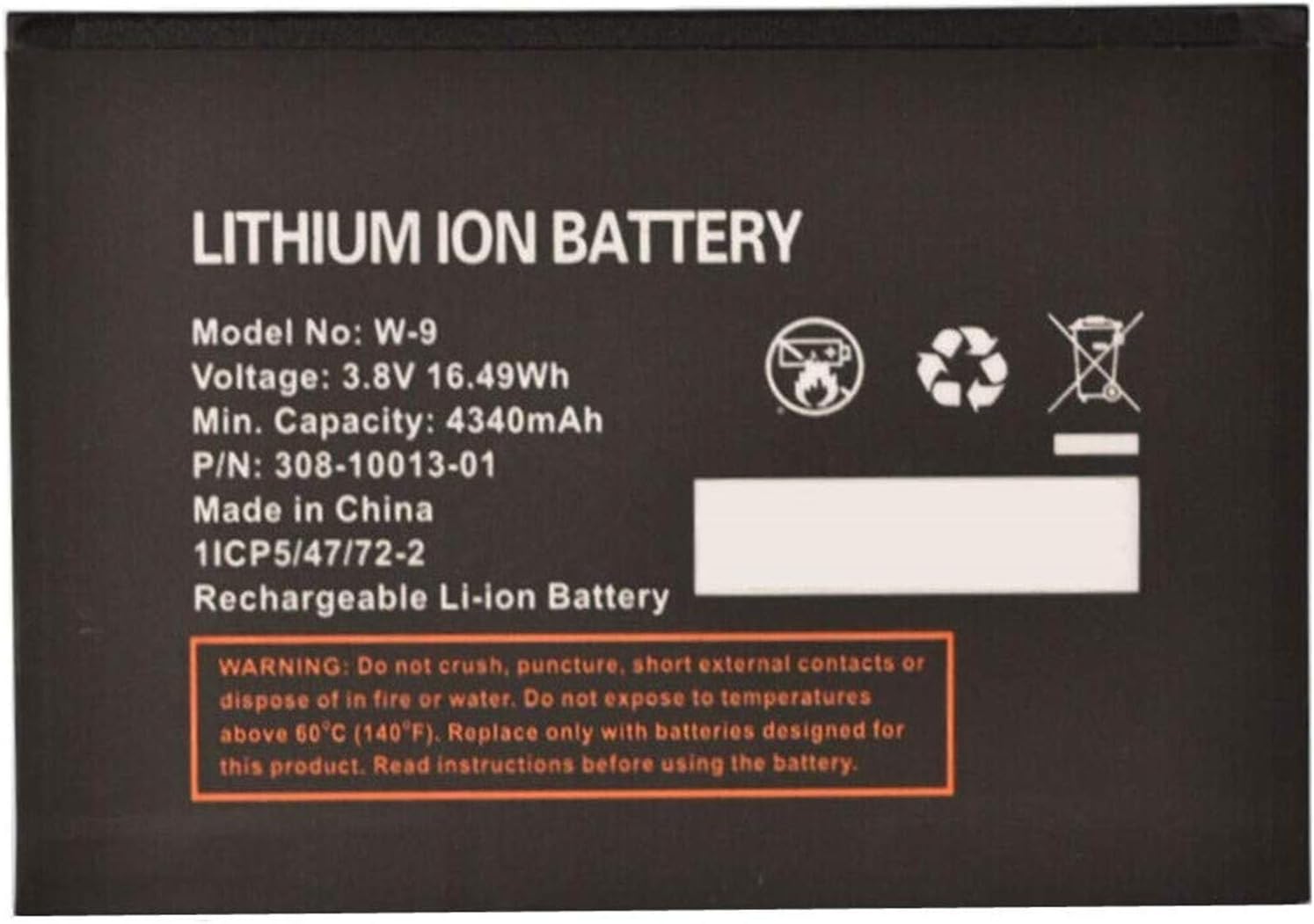 W-9 Battery Replacement for AT&T Unite Explore 815S, Verizon Jetpack AC791L Hotspot(3.8V 16.49Wh 4340mAh) - Image 3