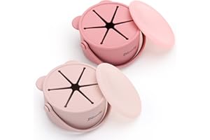 Dilovely Silicone Snack Cups for Toddlers, Toddler Snack Containers, Baby Treat Catcher with DustProof Lid 2 Pack Dishwasher Safe and BPA Free 9 Oz