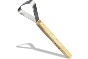 Wiebe Pelt Scraper, Dual-Edge Forged Steel Fleshing Tool with Wood Handle – Precision Hide Scraper for Muskrat, Mink, Small Game & Taxidermy Detail Work