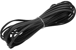 PATIKIL Leather String, 3 mm x 5.5 Yard Flat Faux Suede Leather Cord Thread Velvet String for Jewelry Making Bracelet Necklace DIY Crafts Dream Catcher, Black