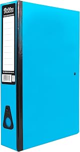 ED Pukka Foolscap Glossy Box Files with Document Clip 70mm Blue view 1