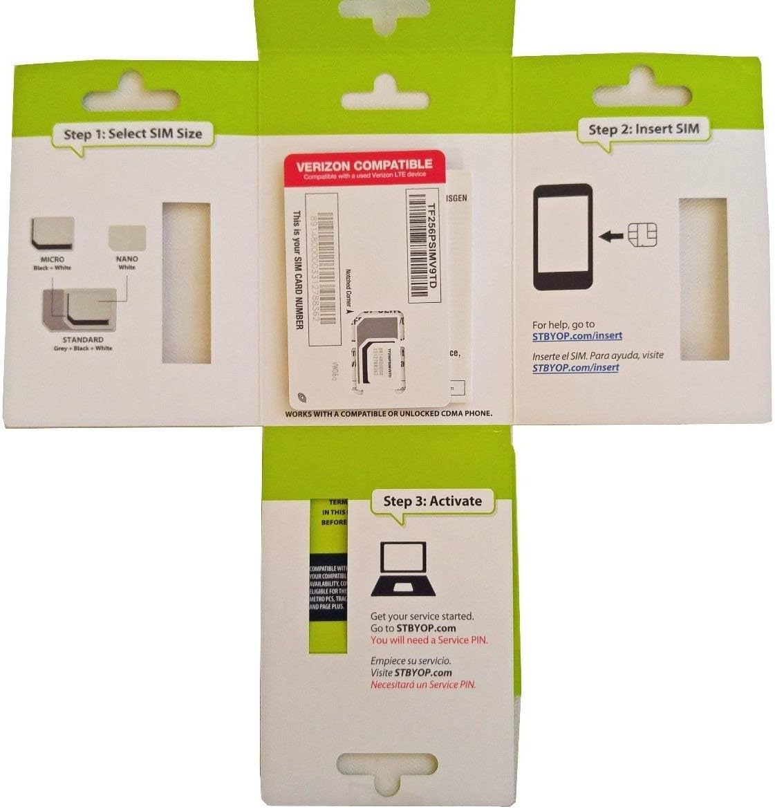 Straight Talk Verizon 4G LTE 3G CDMA Bring Your Own Phone Activation Kit