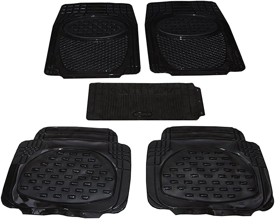 Medetai Heavy-Duty 5pc PVC Rubber Black Car Mat for Toyota Land Cruiser Prado