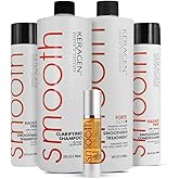 Keragen Brazilian Keratin Hair Treatment - Premium Straightener Cream, Sulfate-Free Anti-Frizz Products, Perfect Straightening Solution for Dry & Damaged Hair, Kit Combo Set