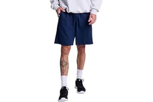 Russell Athletic Men's Relaxed Fit 9" Cotton Shorts with Pockets, Adjustable Elastic Waist, Sizes S-4X