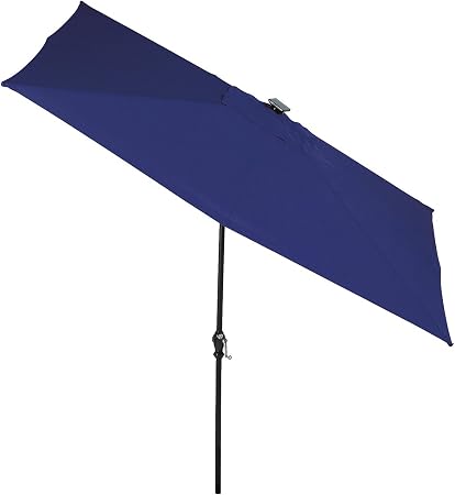 Amazon Com World Factory Sunergy 9 X 8 Solar Lighted Outdoor Patio Market Umbrella With Tilt Navy Garden Outdoor