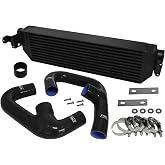 PKSABB Fmic Twin Intercooler Upgrade Kit Compatible for Volkswagen Golf R Gti Mk 7 Audi S3 8V Aluminum Black
