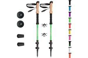 Montem Ultra Strong Trekking, Walking, and Hiking Poles - One Pair (2 Poles) - Collapsible, Lightweight, Quick Locking, Weather-Resistant and Ultra Durable