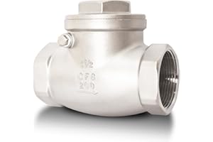1-1/2" NPT Horizontal Check Valve, Stainless Steel Non Return Swing Check Valve, Level One Way Counterflow Valve to Prevent T