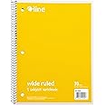 C-Line 1 Subject Notebook, 8 x 10-1/2 Inches, Wide Ruled, Yellow, 70 Sheets