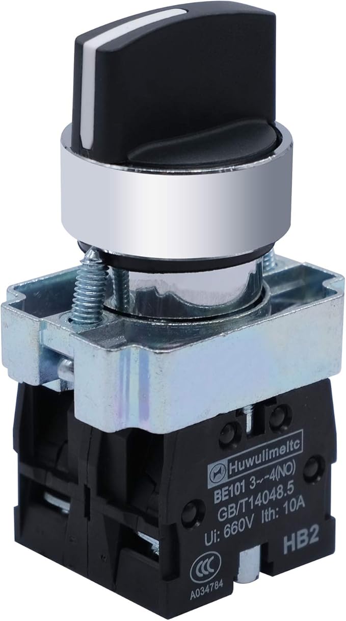 mxuteuk 22mm Latching Select Switch 2NO 3 Position Rotary Select