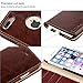 Belemay iPhone 7 Plus Wallet Case, Genuine Cowhide Leather Case Wallet, [Slim Fit] Shockproof Flip Cover Folio Book Style Card Holder Slots, Kickstand, Cash Pockets Compatible iPhone 7 Plus, Brown