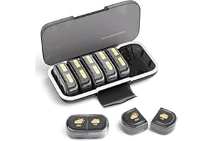 Codcaw Weekly Pill Organizer 2 Times a Day, Moisture-Proof, Detachable Compartments, AM PM Pill Box 2X 7 Day, Travel Pill Organizer for Pills/Fish Oil/Medication/Vitamin/Supplements (Black)