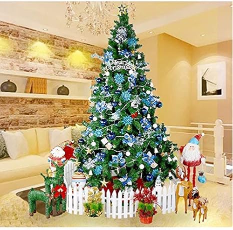 Amazon Co Jp クリスマスツリー クリスマスデコレーションパインニードルクリスマスツリーモールウィンドウデコレーションミニクリスマスツリークリスマスグリッターホリデーデコレーション 色 青 ホーム キッチン