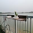 Portable Adjustable Folding Balcony Deck Table Hanging Patio Railing Dining Table Garden Patio Bar Counter Furniture