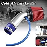 Sporacingrts Cold Air Intake Pipe, 76mm 3 Inch Universal PerCompatible withmance Car Cold Air Intake Turbo Filter Aluminum Au
