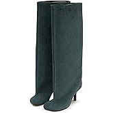 Women's Knee High Boots Nude Suede Wide Calf Stiletto Long Boots Pull On High Heel Riding Boots Fahion Dress Fall Tall Boots