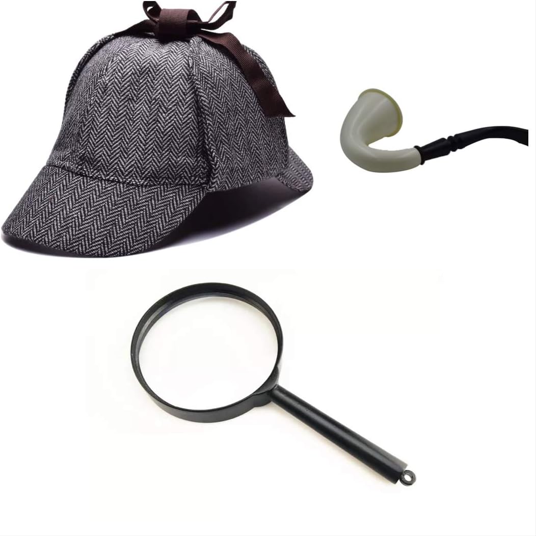 thematys Disfraz de Detective Sherlock Holmes Gorra de Cazador + ...