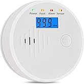 Carbon Monoxide Detector,Carbon Monoxide Alarm with LCD Digital Display Sound Light Warning,Battery Powered High Accuracy Co Gas Monitor Alarm Detectors for Travel Home Office Kitchen RV Hotel