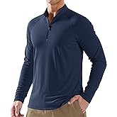 HCYXMFC Men's UPF 50+ Sun Shirt Long Sleeve 1/4 Zip Quick Dry UV Fishing Shirt Athletic Pullover for Workout, Running, Hiking