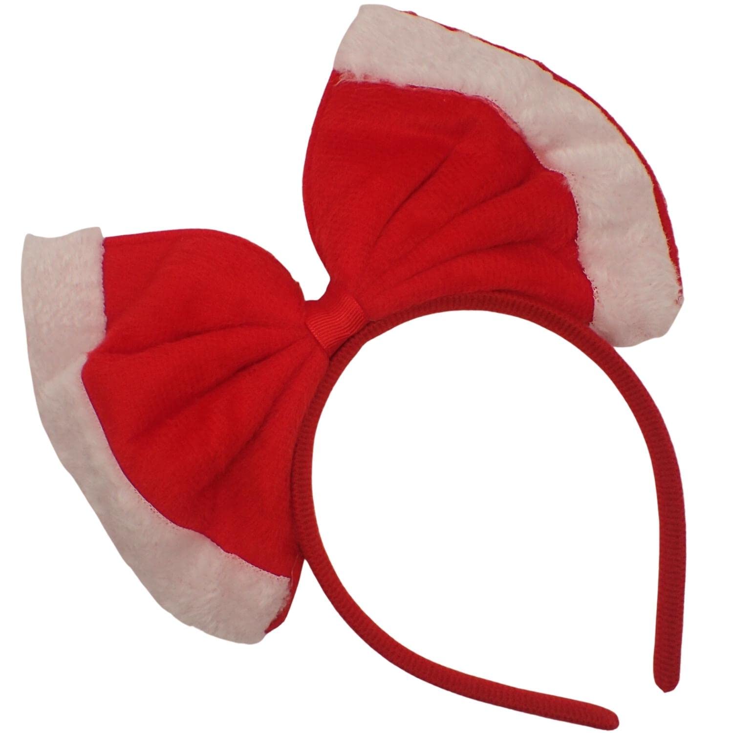 Topkids Accessories Christmas Headbands for Adults and Kids, Christmas Hats - Trees, Santa Bow, Festive Faces Boppers (Alien Headband), Christmas Hair Accessories, Novelty Xmas Dress (Santa Bow)