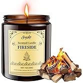SVECKE Fireside Scented Candles, 7oz Soy Wax Candle, Long Lasting Aromatherapy Jar Candle for Home, Scented Long Burning Candle Gift for Women and Men