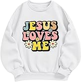 Zoemghc Girl's Christian Graphic Sweatshirt Jesus Hoodies for Kids Faith Cute Shirts Religious Bible Verse Pullover Tops