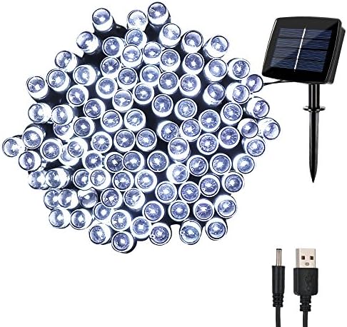 woohaha Solar Fairy String Lights Outdoor Waterproof, 72ft 200LED Updated Version Solar Powered String Lights for Christmas Patio Garden Party(Cool White)