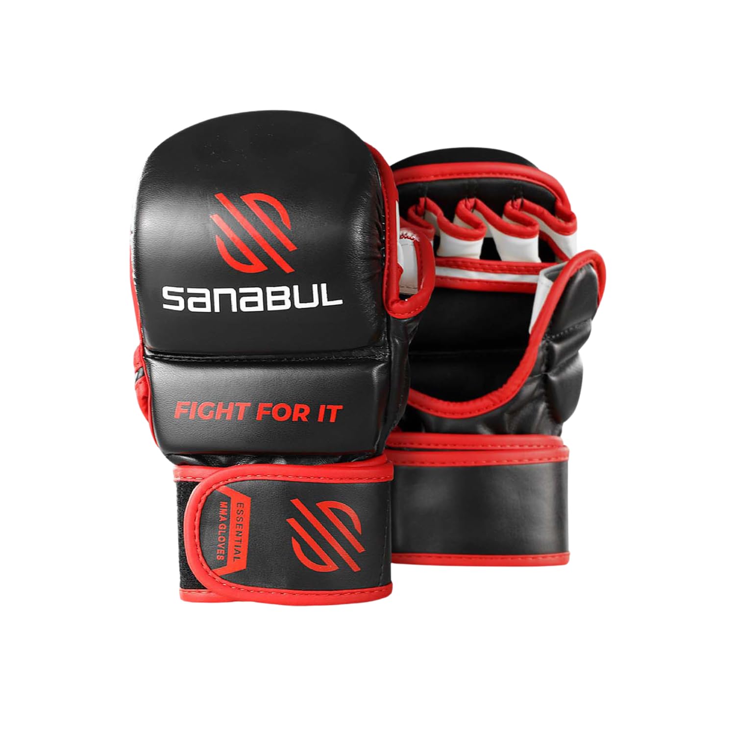Sanabul Essential 7oz MMA Gloves for Men & Women, Hybrid MMA Martial Arts, Sparring Grappling Training, Padded Kick Boxing Gloves