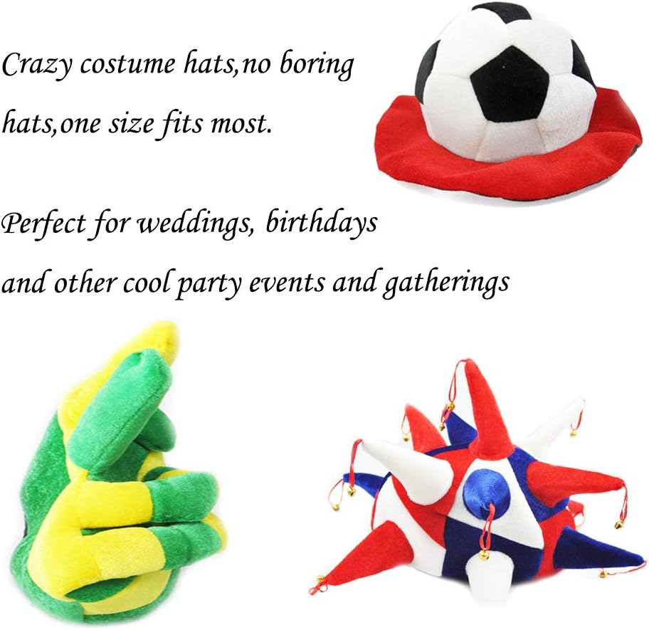Assorted Party Hats Set of 6 Funny Party Hats Novelty Party Hats Funny Dress Up & Costume Hats for Adults, Teens, Photobooth, Party, Weddings, etc: Kitchen & Dining
