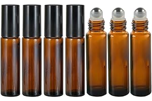 Essential Oil Roller Bottles, Glass Roll-on Bottles, with Stainless Steel Roller Balls for Essential Oil Perfume Oil, 10ml,7 