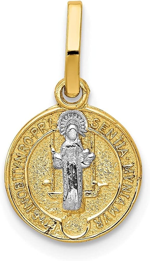 Saint Anne Medallion 14K Solid Gold Benedict Medal Pendant