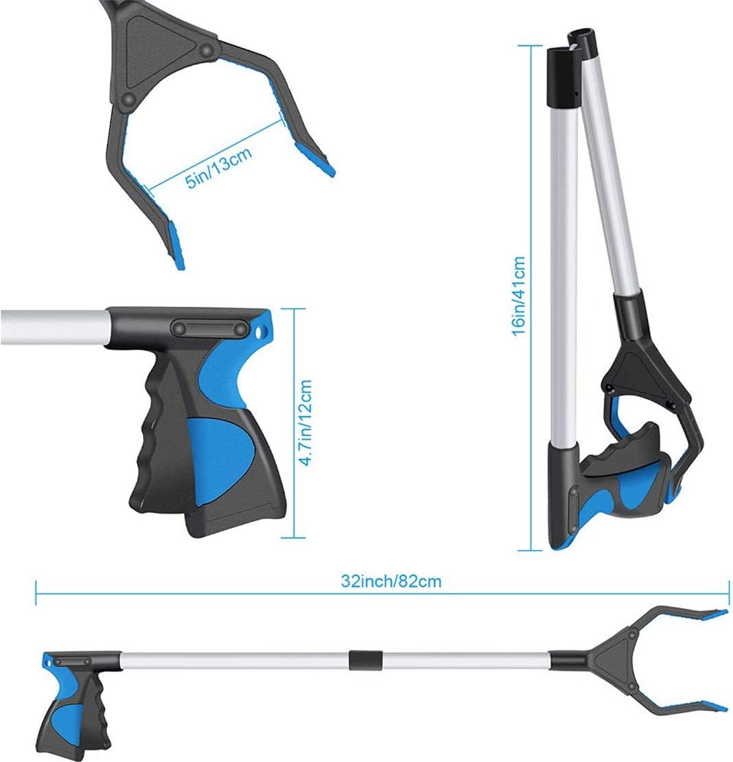 KY-Tech Litter Pickers for Adults 32" Litter Picker Grabber Stick Foldable Rubbish Pick Up Tool Help Hand Grabbers for Disabled (Blue) - Image 4