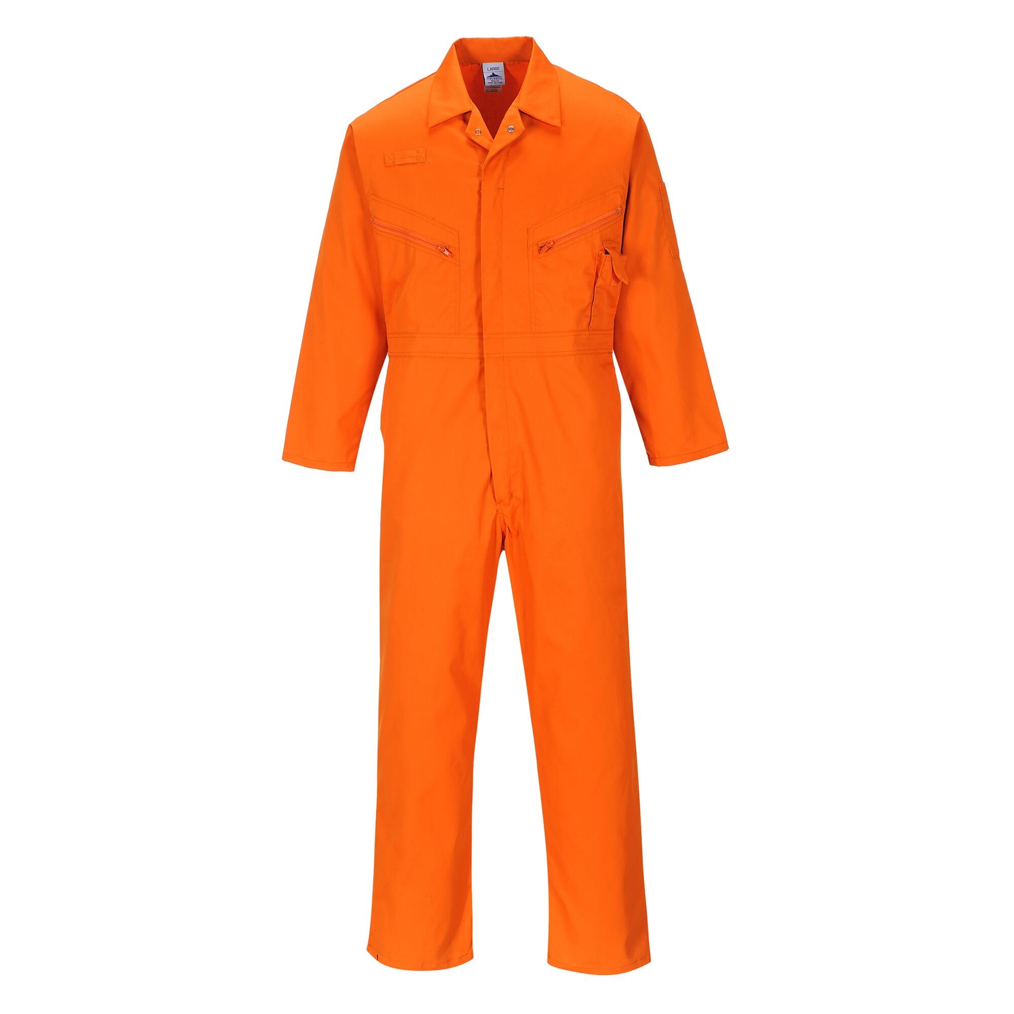 Portwest C813 Men's Liverpool Work Overalls Protective Boiler Suit Polycotton Coveralls Durable Workwear for Mechanics Warehouse Garages DIY Orange, XX-Large