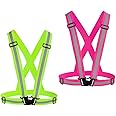 Chiwo Reflective Vest Running Gear 2Pack, High Visibility Adjustable Safety Ves for Night Cycling,Hiking, Jogging,Dog Walking