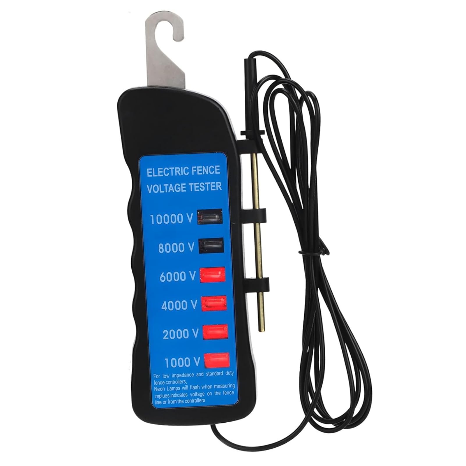 Photo 1 of 10KV Electric Fence Voltage Tester, High-Precision Fence Tester, 6 Neon Indicator Lights/Portable Lightweight Fence Tester, Suitable for Livestock, Orchard Fences, and Temporary Safety Tools